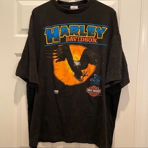 Vintage 90s Harley-Davidson T-Shirt 2X Razor Sharp Eagle
